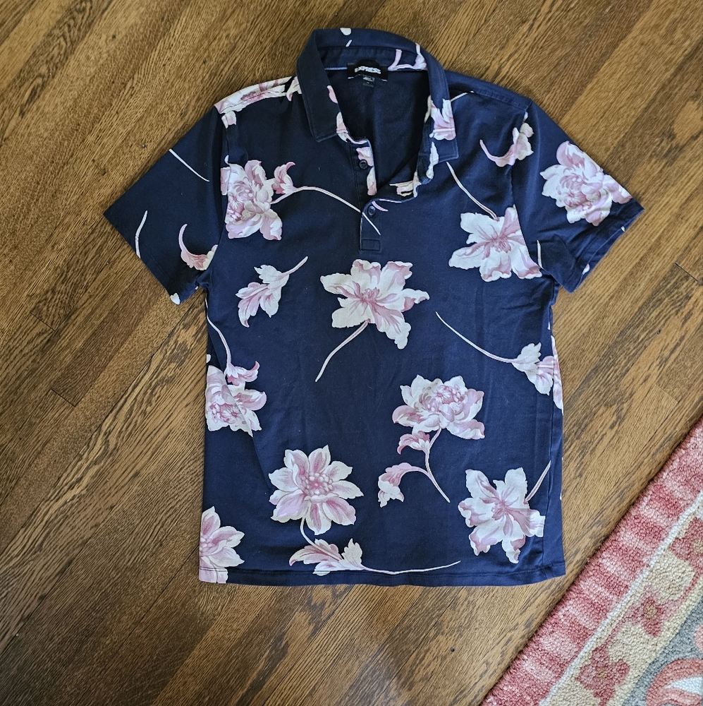 Express Men's size M Floral print polo